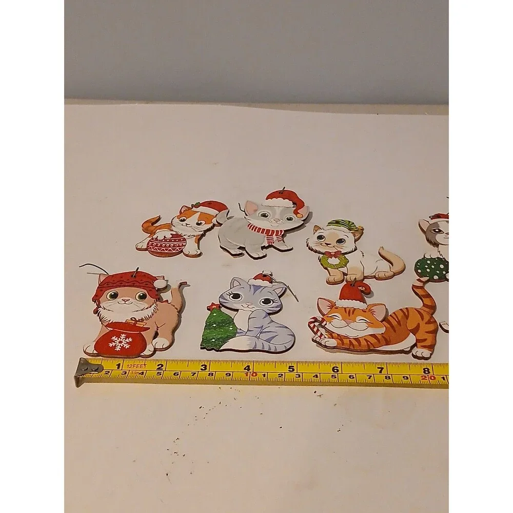32 Christmas Cat  Kitten Ornaments Chunful Ornaments  Wooden Hanging Tree